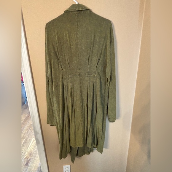 NWT Heyson olive green women’s button trench coat jacket size L - Picture 5 of 12